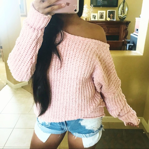 Fashion Nova Sweaters - Adorable blush pink chenille sweater
